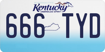 KY license plate 666TYD
