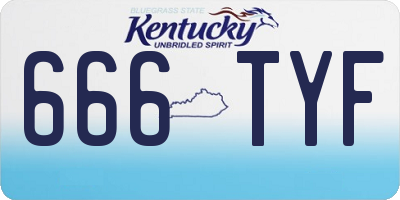 KY license plate 666TYF