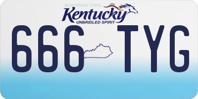 KY license plate 666TYG