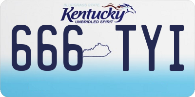KY license plate 666TYI
