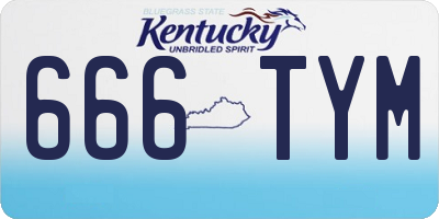 KY license plate 666TYM