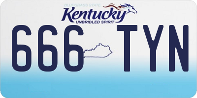 KY license plate 666TYN