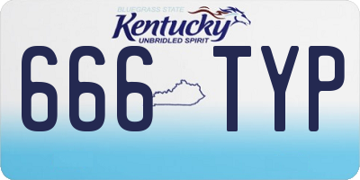 KY license plate 666TYP