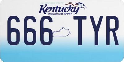 KY license plate 666TYR