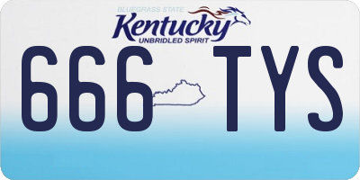 KY license plate 666TYS