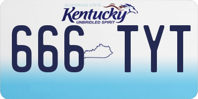 KY license plate 666TYT