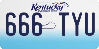 KY license plate 666TYU