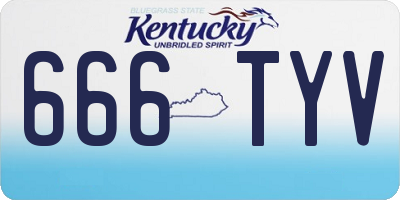 KY license plate 666TYV
