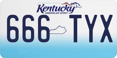 KY license plate 666TYX