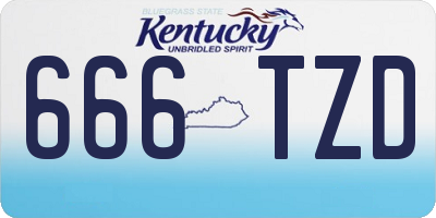 KY license plate 666TZD