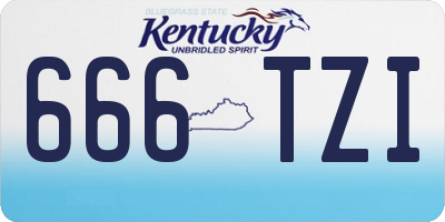 KY license plate 666TZI