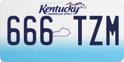 KY license plate 666TZM