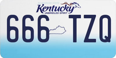 KY license plate 666TZQ