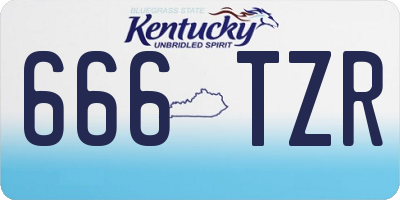 KY license plate 666TZR