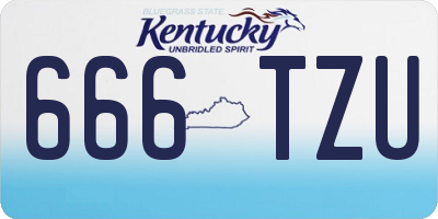 KY license plate 666TZU