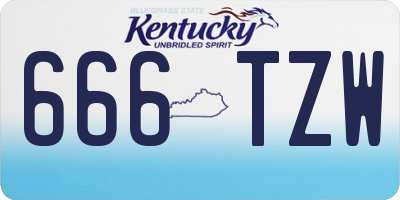 KY license plate 666TZW