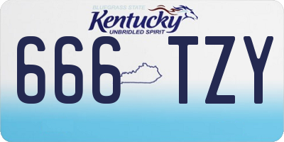 KY license plate 666TZY
