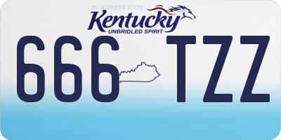 KY license plate 666TZZ