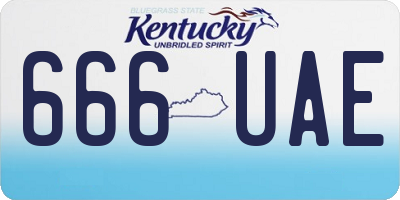 KY license plate 666UAE