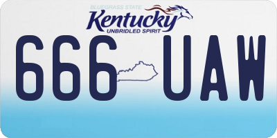 KY license plate 666UAW