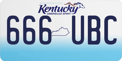KY license plate 666UBC