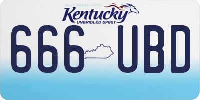 KY license plate 666UBD