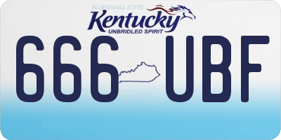 KY license plate 666UBF