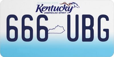 KY license plate 666UBG