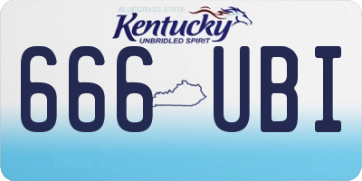 KY license plate 666UBI