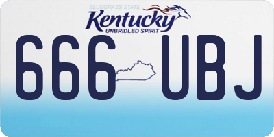 KY license plate 666UBJ