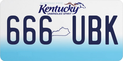 KY license plate 666UBK