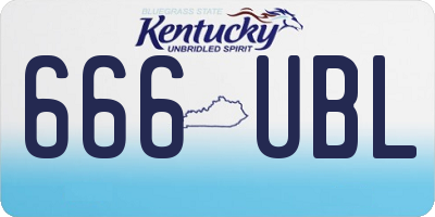 KY license plate 666UBL