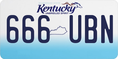 KY license plate 666UBN