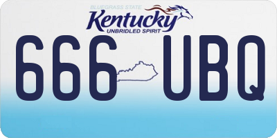 KY license plate 666UBQ