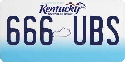 KY license plate 666UBS