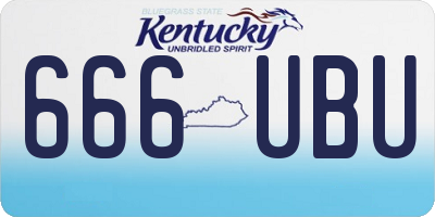 KY license plate 666UBU