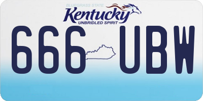 KY license plate 666UBW