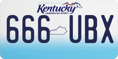 KY license plate 666UBX