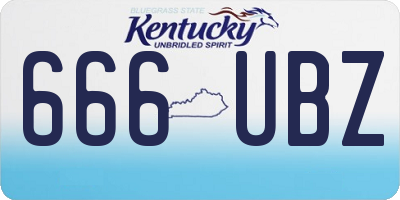 KY license plate 666UBZ