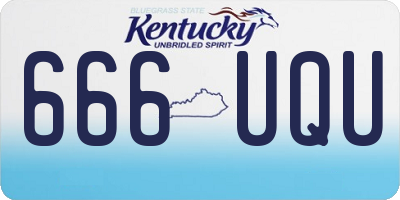 KY license plate 666UQU