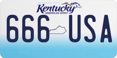 KY license plate 666USA