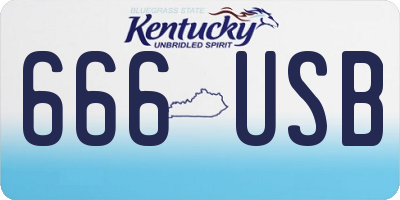 KY license plate 666USB