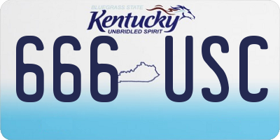 KY license plate 666USC