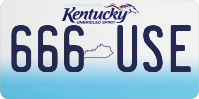 KY license plate 666USE