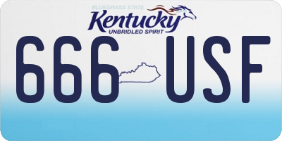 KY license plate 666USF