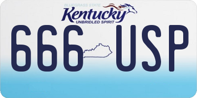 KY license plate 666USP