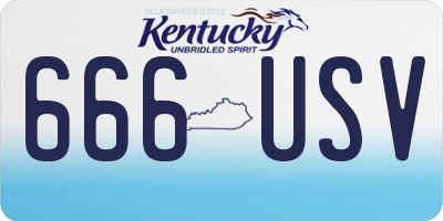 KY license plate 666USV