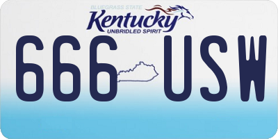 KY license plate 666USW