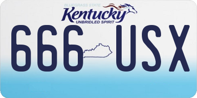 KY license plate 666USX