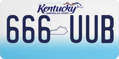 KY license plate 666UUB